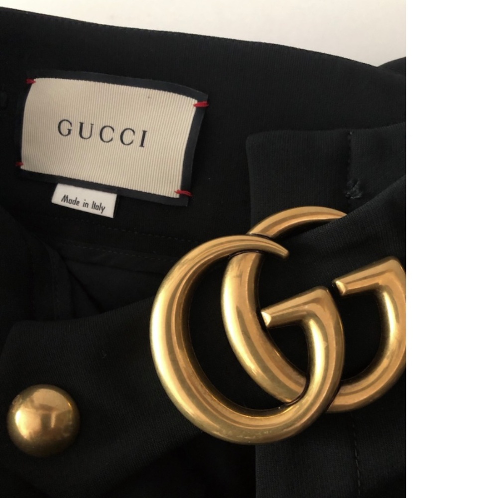 GUCCI GUCCI BLACK PLEAT-FRONT FLARED TROUSERS - Picture 4 of 16
